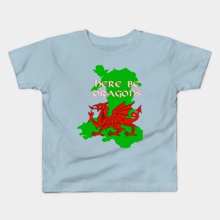 Wales - Here Be Dragons Kids T-Shirt